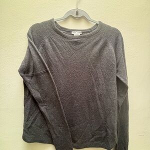 Drop Shoulder Charcoal Crewneck Sweater